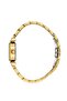 Women's Pillow Case White Dial Stone Gold Metal Cord Wristwatch - 2