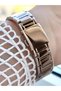 Rectangle Stone Rose Gold Metal Cord Women Wrist Watch - 2