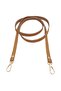 Real Leather Spaghetti Model Light Tan Color Light Gold Metal Purse Handle - 2