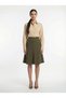 Apsen Women's Khaki Seasonal Pieced Flared Midi Skirt 1896-63