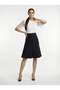 Apsen Women's Black Seasonal Pieced Flared Midi Skirt 1896-63 - 2