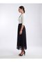 Apsen Women's Black Polka Dot Lined Chiffon Long Length Woven Skirt 2201-95 - 6