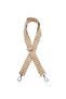 Angel Bag Accessory 120x3 cm Jute Webbing Bag Handle Beige Striped Silver Metallic