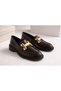 Women's Brown Leather Buckle Loafer Casual Moccasin Office Shoes - 7