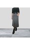 Gray Long Front Slit Pleated Pocket Waist Belt Lined Skirt ABETK-G111 - 4