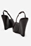 Black Leather Pointed Toe Wedge Heel Open Back Women's Shoes Luigi - 6