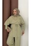 Buckle Detailed Women's Top and Bottom Mina Set Green - 8
