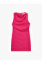 Crew Neck A-Line Accessory Detail Sleeveless Mini Dress - 3