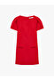 Viscose Linen Blend Pocket Detailed A-Line Short Balloon Sleeve Mini Dress - 3