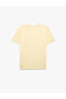 Cotton Short Sleeve Crew Neck Embossed Print Detail T-Shirt - 4