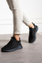 Black Unisex Washable Comfortable Breathable Odorless Knit Sneakers Sneakers 015 - 7
