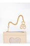 Cream Shk144 Faux Leather, Zippered, Four Compartments, Charm Card Holder - 3