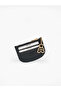 Black Shk144 Faux Leather, Zippered, Four Compartments, Charm Card Holder - 5