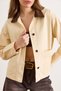 Women's Cream Collar Detailed Gabardine Jacket with Pocket Ckt-19000520 - 4