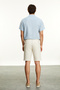 Men's Beige Striped Straight Fit Chino Shorts - 2