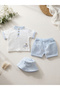 100% Cotton Buttoned Top and Shorts with Hat Summer Baby Boy-Child Set - 7