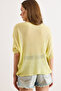 Women's Yellow Wrap-Front Mercerized Knitwear Blouse Blz-19003276 - 6