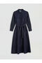 Nevavm Shirt Collar Waist Belted Jean Dress with a Difference - 5