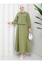 Women's Hijab Double Fabric Buttoned Two-Piece Set - Women's Hijab Set Jacket Skirt - 5