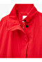 Crinkle Parachute Fabric Long Sleeve Pocketed Zippered Stand Collar Crop Raincoat - 5