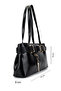 Women's Faux Leather Black Shoulder Bag - 2