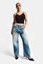 Women's T.Kot Color 4S6-32 Mid Rise Baggy Barrel Comfort Fabric Denim Jeans - 7