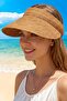 Women's Summer Straw Visor Hat Foldable Wide Brim Beach Hat