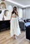 Arlena Asymmetrical Maxi Skirt Cream - 2