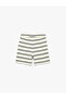 Cotton Tie Waist Striped Shorts - 5