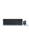 A4Tech Fg1035 Wireless Q Trk Black/Blue Keyboard - Mouse Set