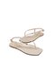 Women's Square Toe White Logo Stylish Casual Flip-Flop Sandals - 3