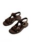 Women's Sandals with Gold Buckle and Gold Accessories, with Elastic Back. - 5