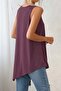 Women's Strappy Round Neck Viscose Blouse with Asymmetrical Cut Detail - 4