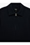 Long Sleeve Shirt Collar Zipper Striped Bomber Jacket - 5