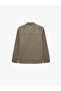 Regular Fit Long Sleeve Pocketed Classic Collar Gabardine Zipper Shirt - 4