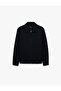 Long Sleeve Shirt Collar Zipper Striped Bomber Jacket - 3