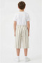Boys Striped Shorts – Vertical Stripe Casual Shorts with Drawstring - 2