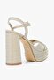 Women's Eliva Gold Glitter Platform Heeled Shoes - 4