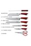 Stainless Steel Block Knife Set, 8 pcs, Red - 2