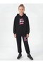 Kangaroo Pocket Hooded Lets Go Print Detailed Girls' Tracksuit Set - 2