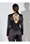 Black V-Neck Women's Jacket - 5