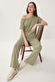 Open Shoulder Modal Top and Bottom Set Lby0050 Green - 2