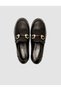 100% Genuine Leather Patent Leather Black Buckle Women's Loafer Shoes - 4
