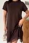 Women's Short Sleeve Skirt Lace Detailed Summer Modal Dress - 6