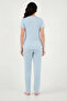 Regular Fit Patterned Crew Neck Short Sleeve Pajama Set Pajama Set 65770823 - 5