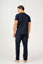Crew Neck Short Sleeve Men's Pajama Set 3696 - 4