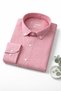 Men's Pomegranate Flower Striped Linen Effect Shirt Long Sleeve Pocketless Wide Fit Summer Stylish