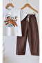 Boy's Astronaut Tiger Printed T-Shirt and Pants Set – Summer Comfortable 2-Piece Set - 2