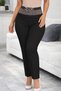 Women's High Waist Imported Crepe Trousers with Stones and Buckles on the Front - 3