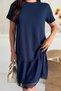 Women's Short Sleeve Skirt Lace Detailed Summer Modal Dress